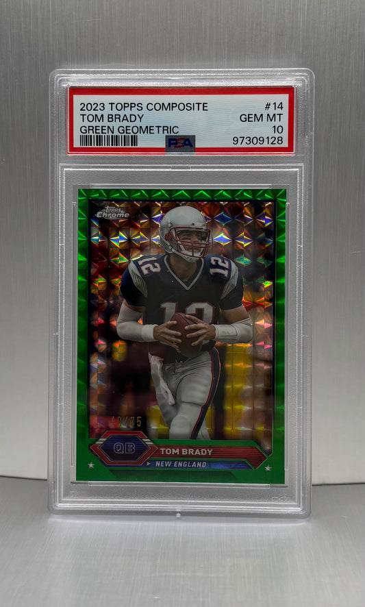 2023 Topps Composite #4 Tom Brady Green Geometric /75 PSA 10 LOW POP