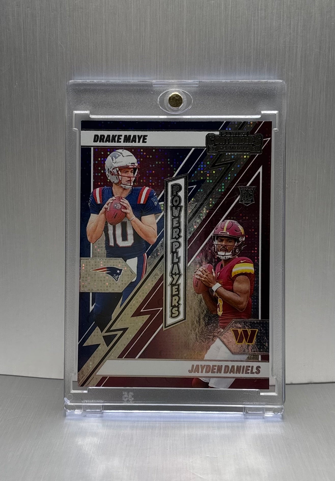2024 panini Contenders Power Players Speckled #22 Drake Maye and Jayden Daniels (RC)