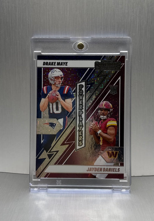 2024 panini Contenders Power Players Speckled #22 Drake Maye and Jayden Daniels (RC)