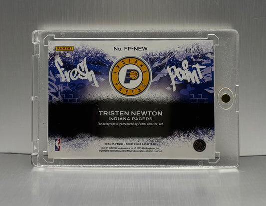 2024 Panini Court Kings (24-25) Fresh Paint Sapphire /25 Tristen Newton Indiana Pacers Auto