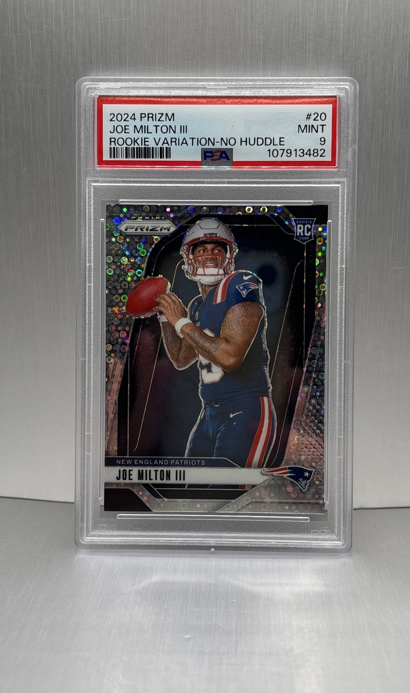2024 Prizm Rookie Variation #20 Joe Milton III No Huddle Rookie Card PSA 9 LOW POP