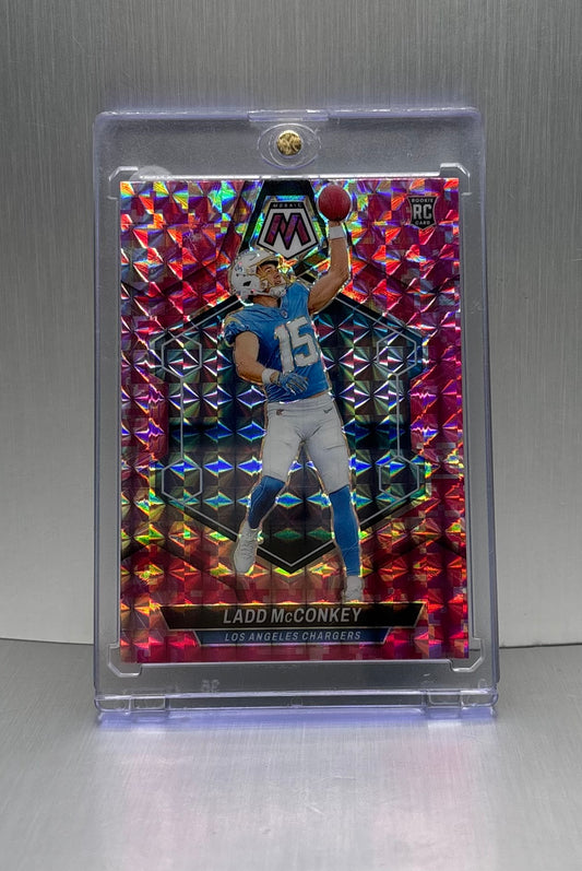 2024 Panini Mosaic Camo Pink Mosaic Prizm #334 Ladd McConkey Rookie Card