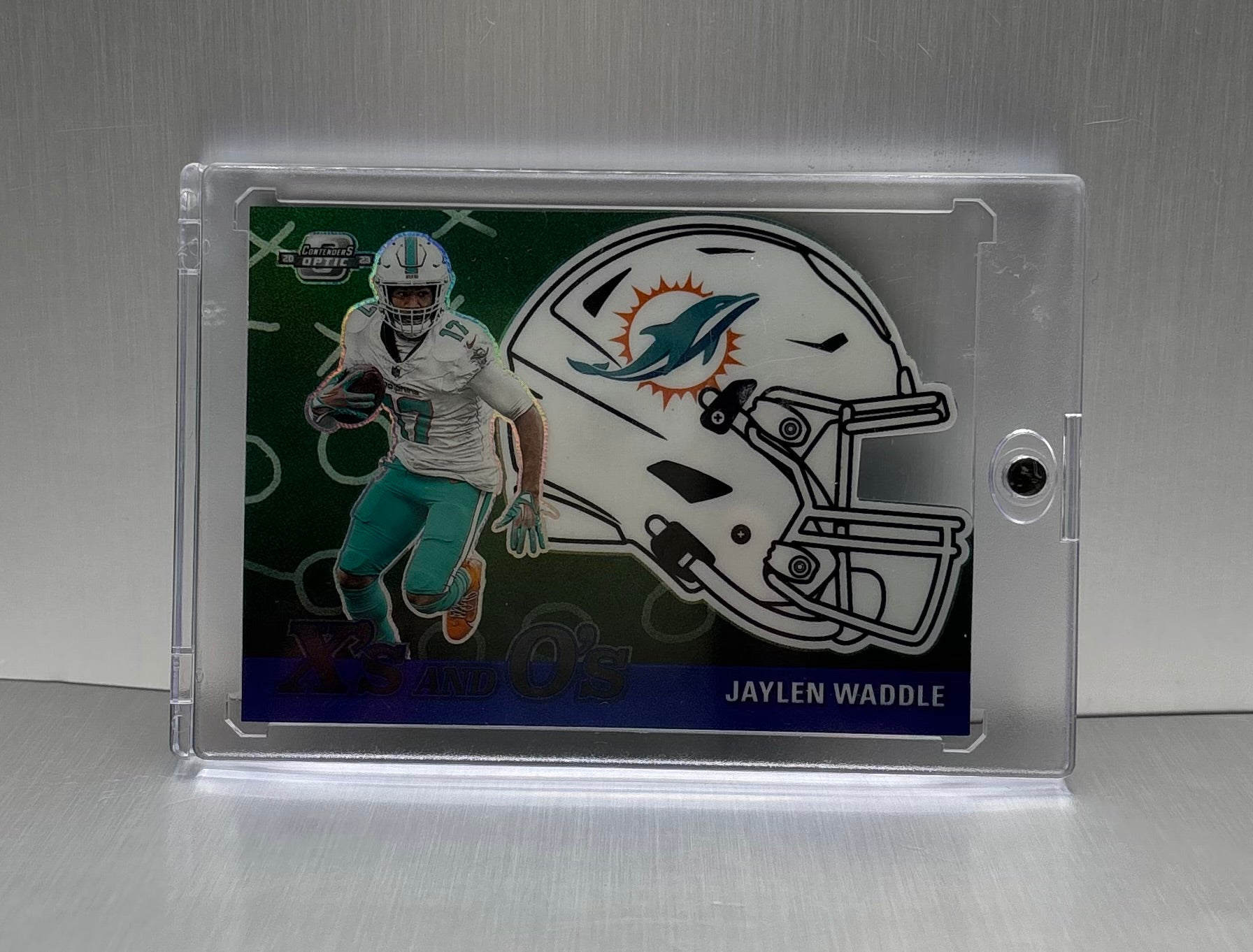 2023 Panini Contenders Optic X's and O's Blue Prizm #XO-31 Jaylen Waddle /99 Rookie Card