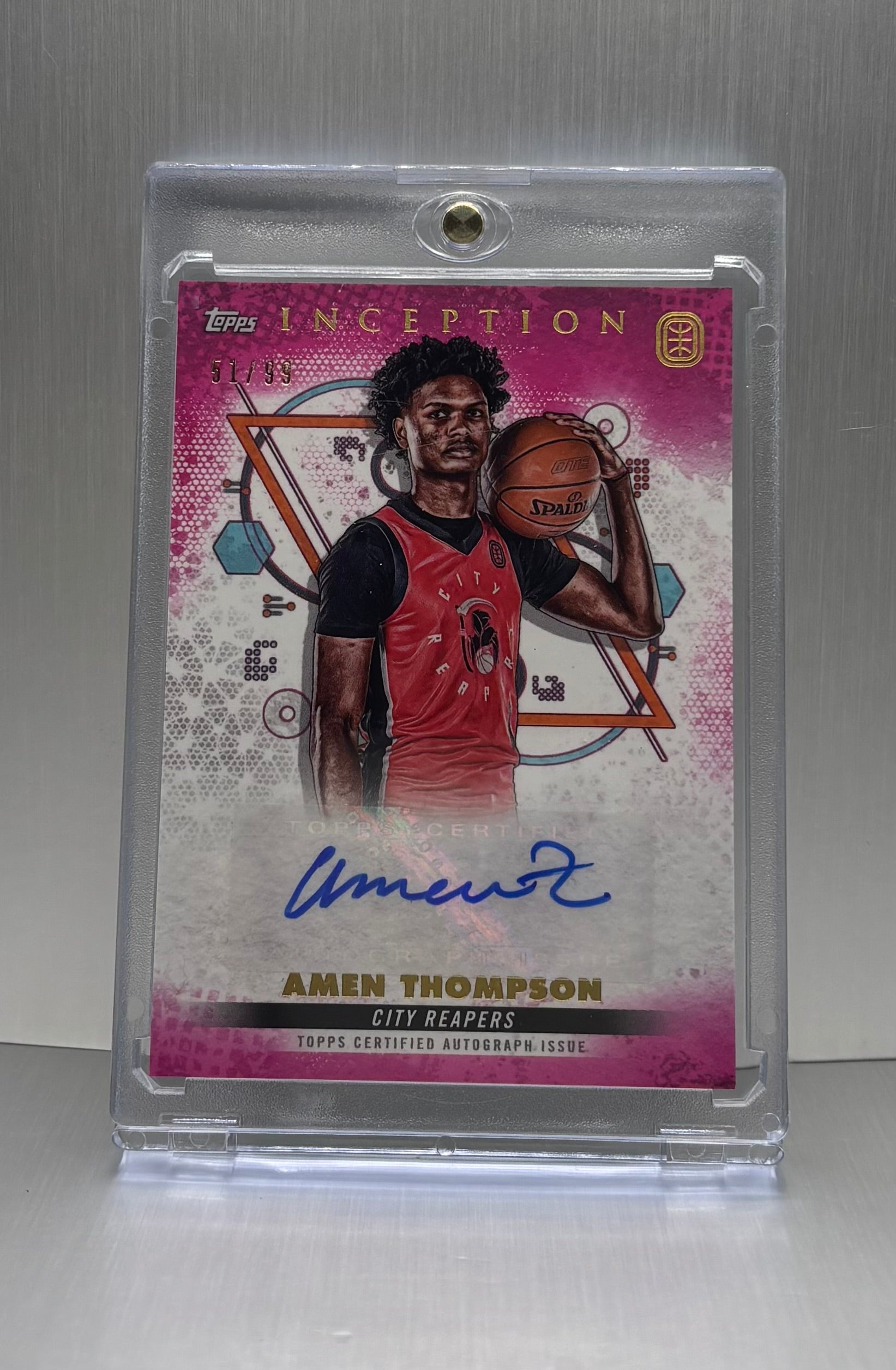 2023 Topps Overtime Inception Amen Thompson Auto Pink /99