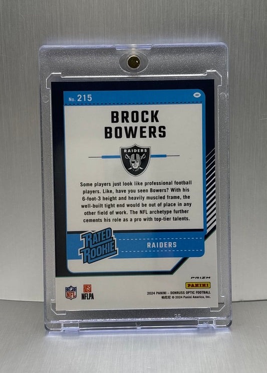 2024 panini Donruss Optic Rated Rookie Blue Scope Prizm #215 Brock Bowers  Rookie Card