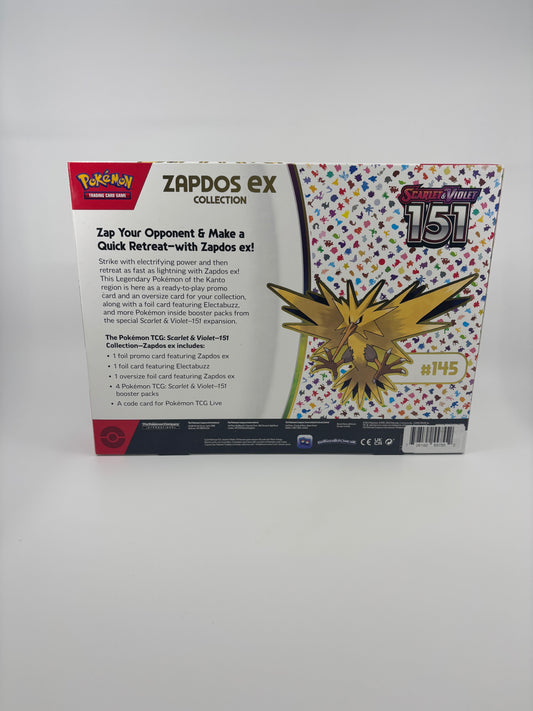 Pokemon 151 Zapdos Ex Collection box - 4 pack + Promo