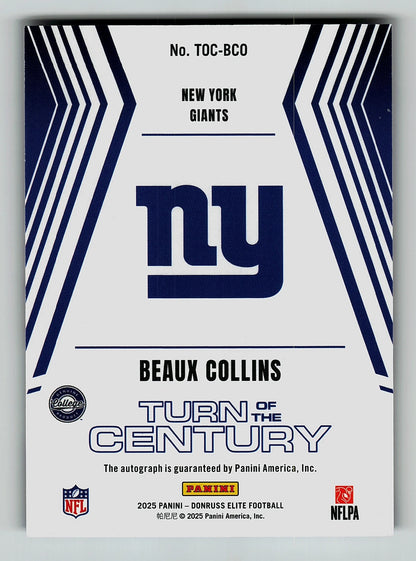2025 Elite Turn of The Century Autographs Purple-Beaux Collins 11 /15