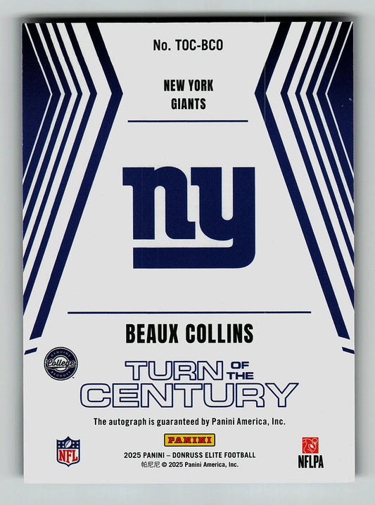 2025 Elite Turn of The Century Autographs Purple-Beaux Collins 11 /15