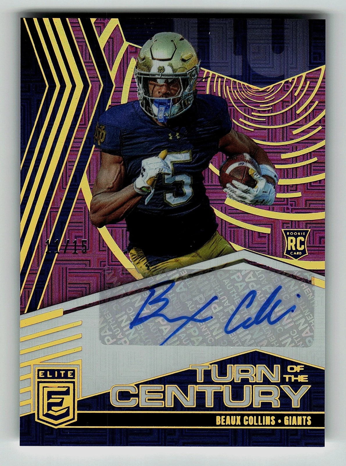 2025 Elite Turn of The Century Autographs Purple-Beaux Collins 11 /15