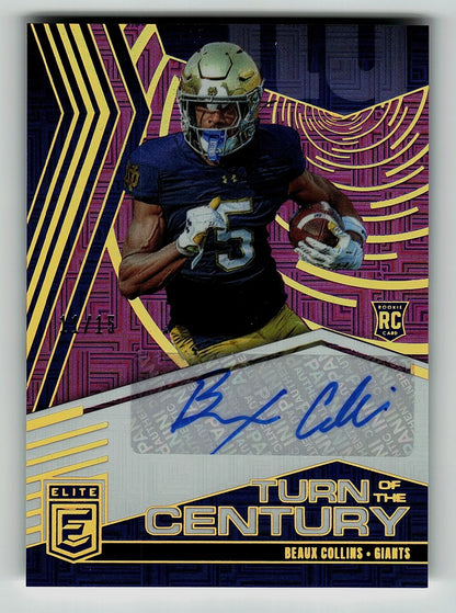 2025 Elite Turn of The Century Autographs Purple-Beaux Collins 11 /15