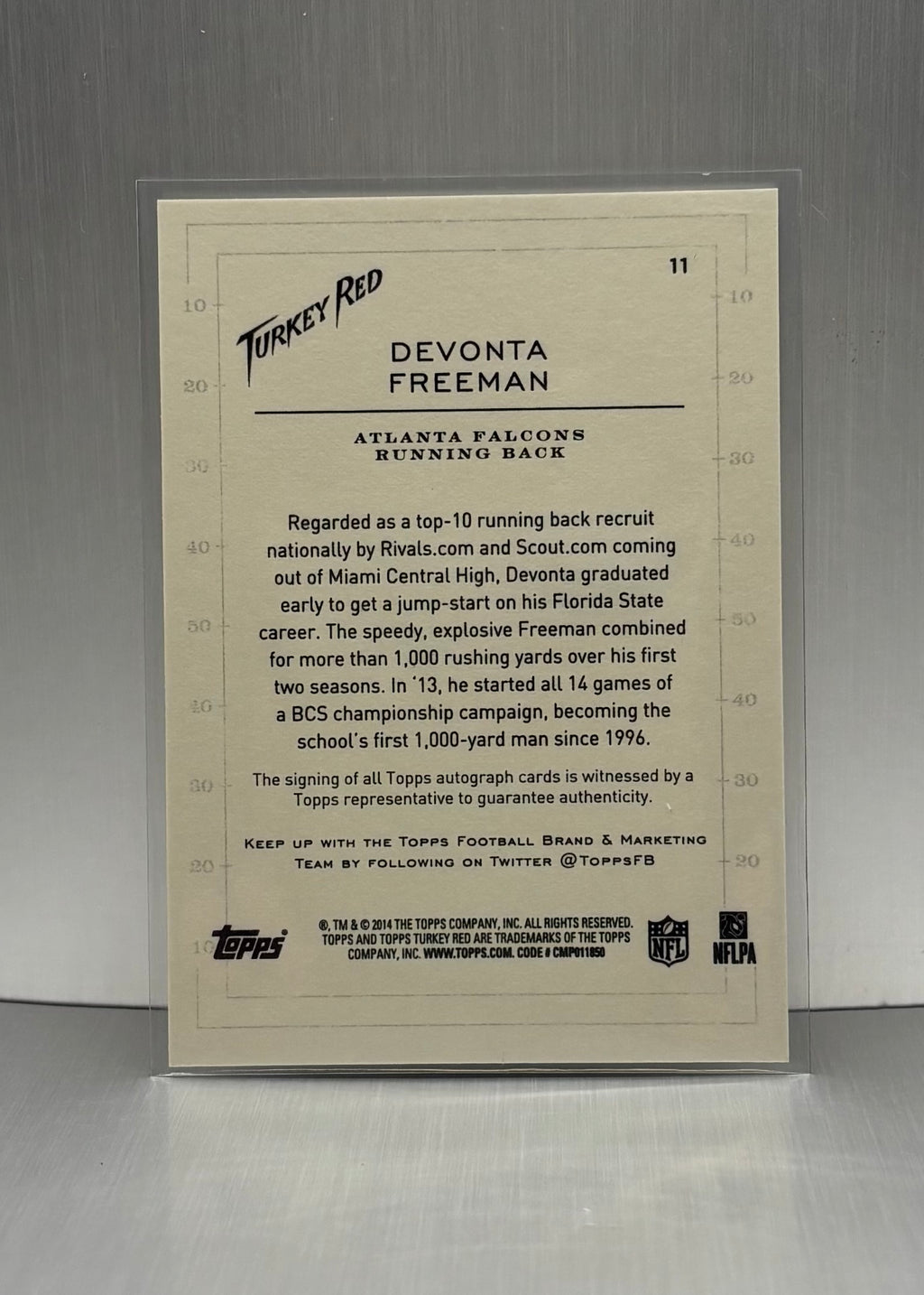 2014 Topps Turkey Red Atlanta Falcons Devonta Freeman #11 Auto
