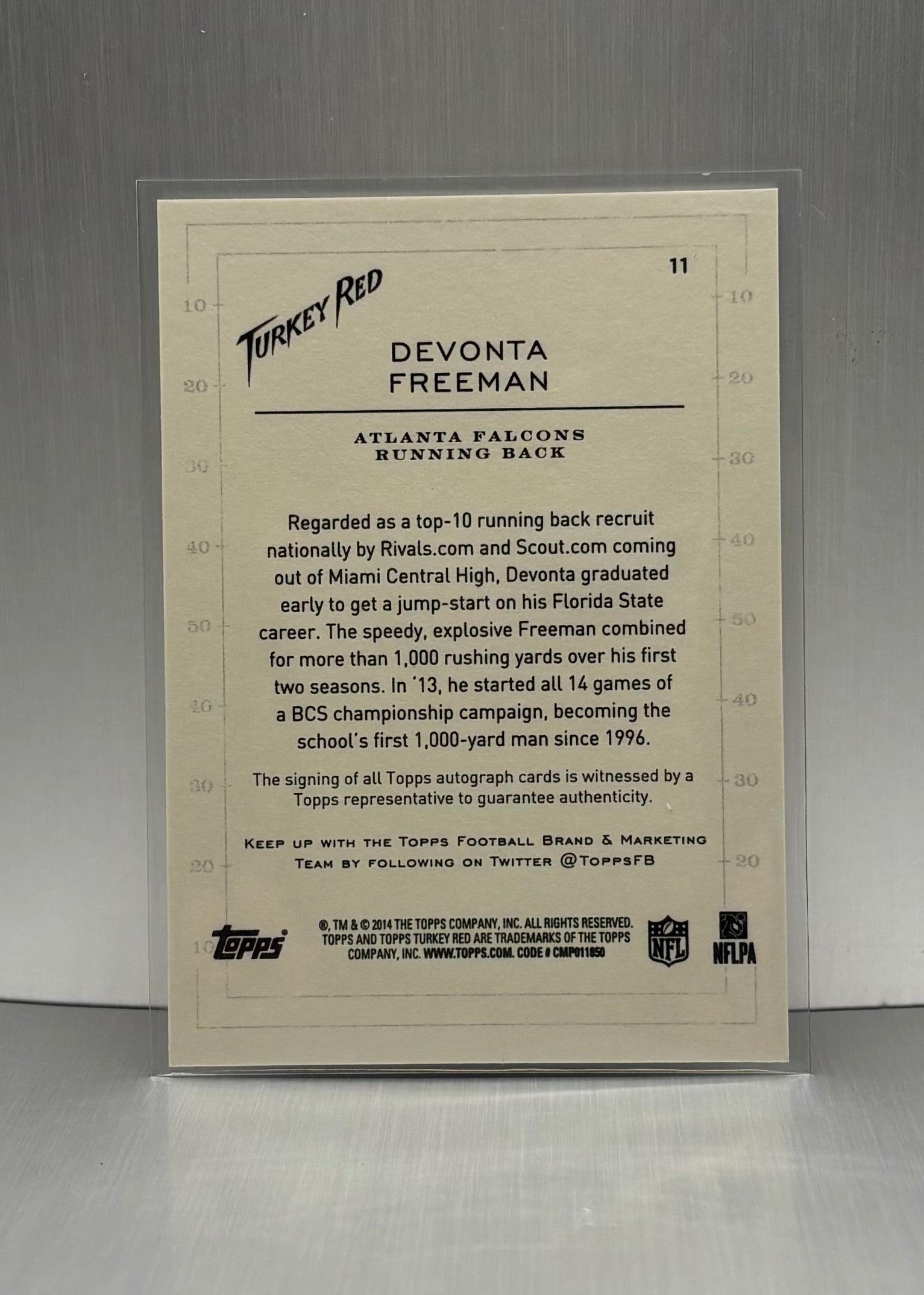 2014 Topps Turkey Red Atlanta Falcons Devonta Freeman #11 Auto