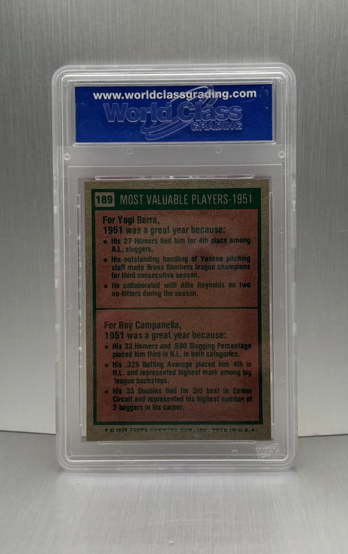 1975 Topps #189 1951 MVP'S Yogi Berra - Roy Campanella WCG 9