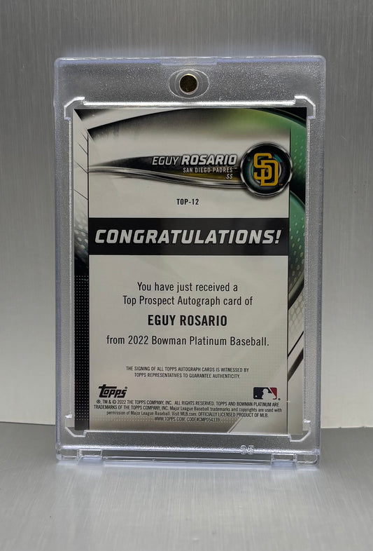 2022 Bowman Platinum Top Prospects Auto #Top-12 Eguy Roasario Rookie card