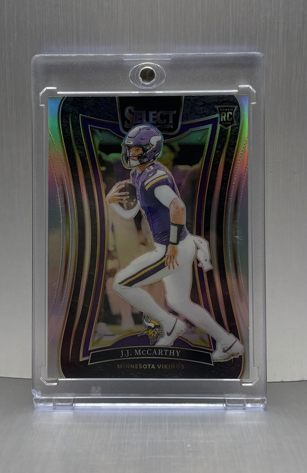 2024 Panini Select Football Suite Level # 342 J.J. McCarthy Silver Prizm Rookie Card
