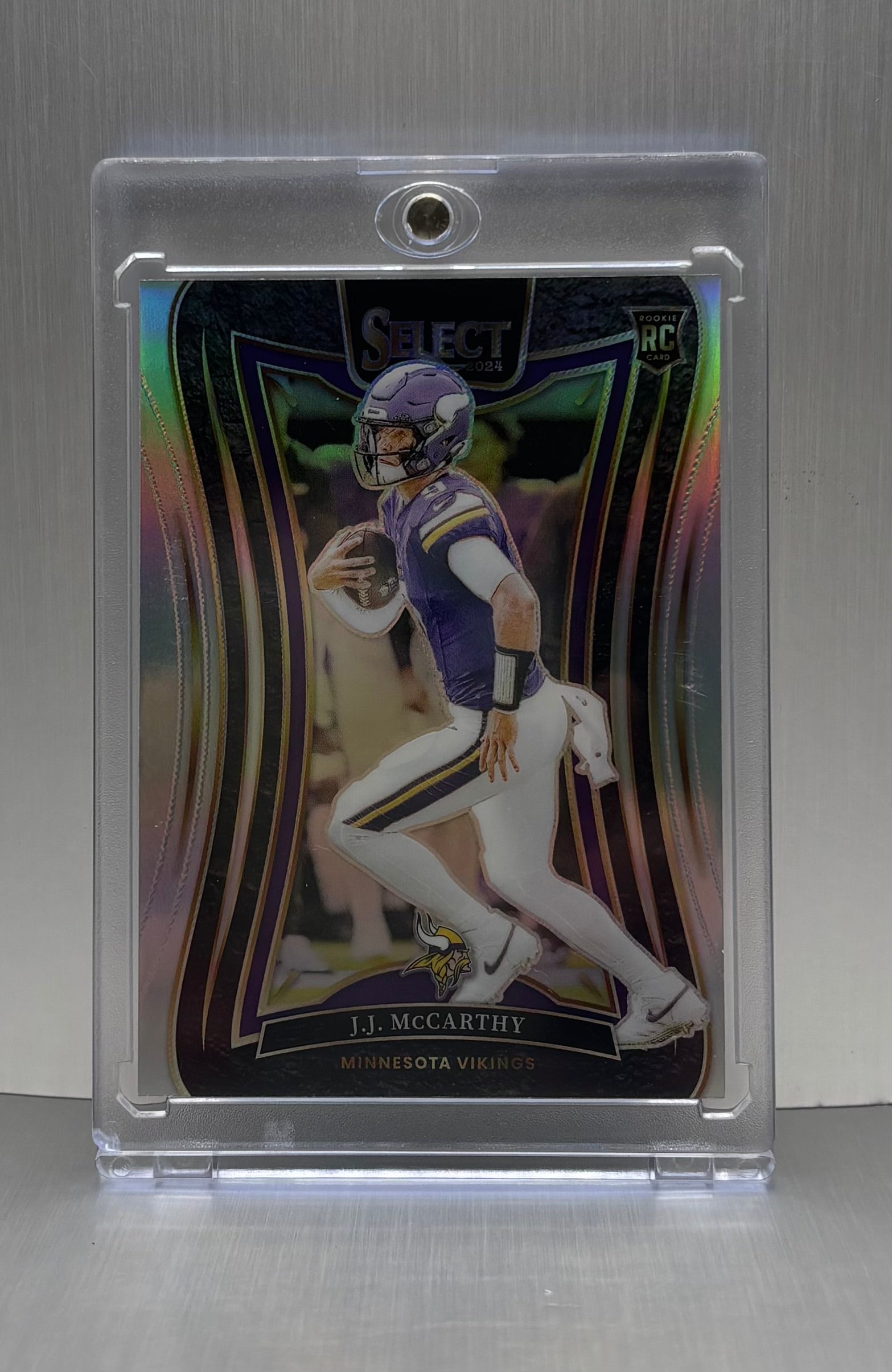 2024 Panini Select Football Suite Level # 342 J.J. McCarthy Silver Prizm Rookie Card