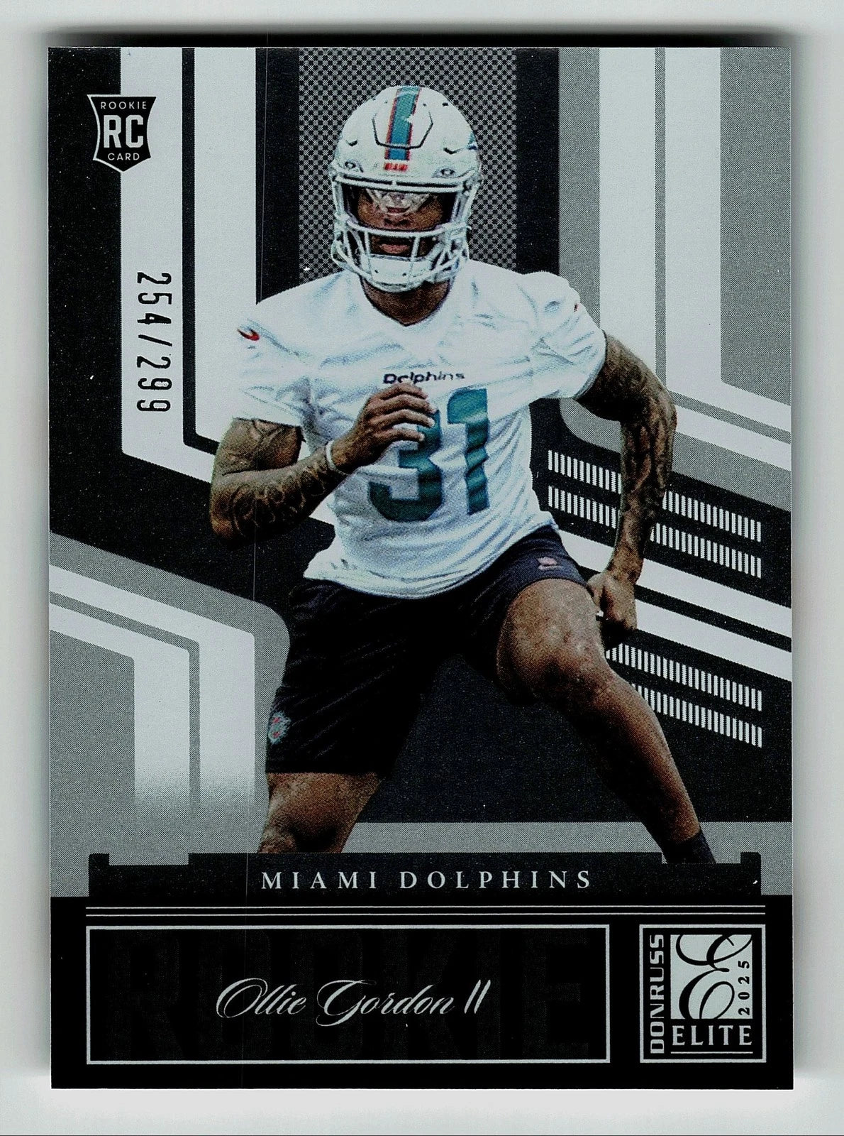 2025 Donruss Elite Ollie Gordon Rookie 254/299 Miami Dolphins #28