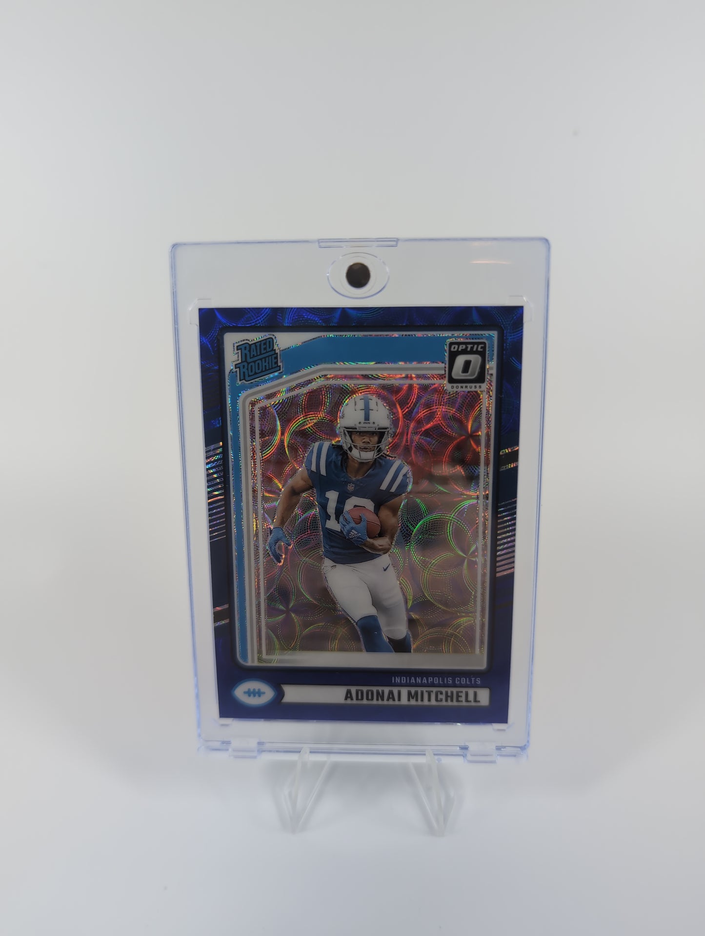 2024 Panini Donruss - Rated Rookie Adonai Mitchell #343 Optic Preview Blue Scope