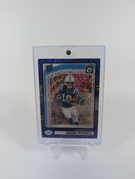 2024 Panini Donruss - Rated Rookie Adonai Mitchell #343 Optic Preview Blue Scope