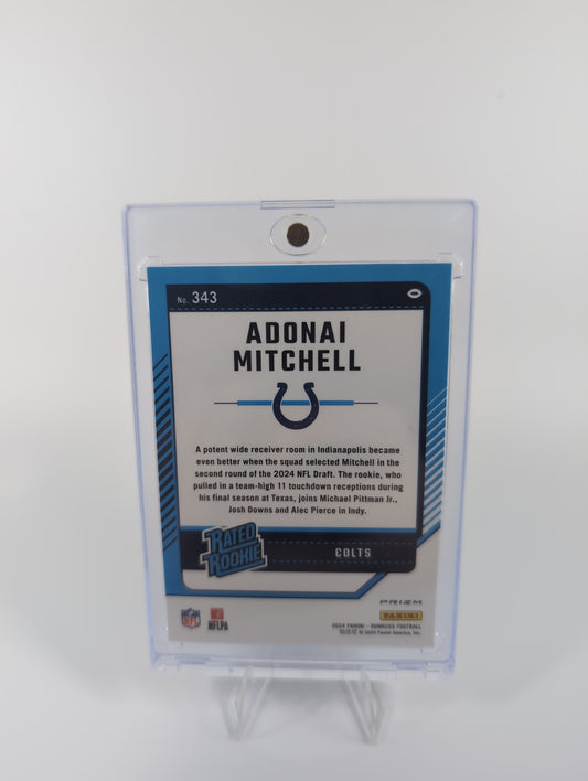 2024 Panini Donruss - Rated Rookie Adonai Mitchell #343 Optic Preview Blue Scope