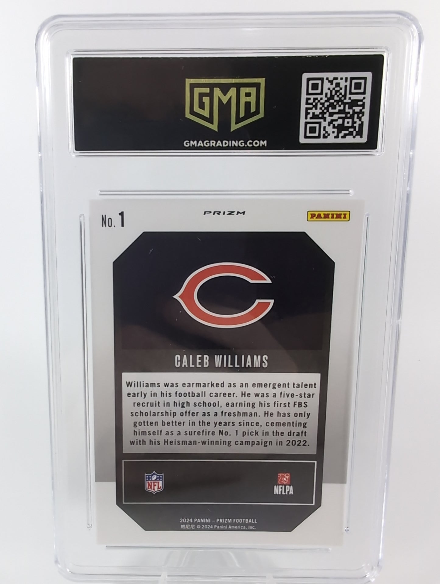 2024 Panini Prizm - Rookies Caleb Williams #301 Green Wave Prizm (RC) GMA 8.5