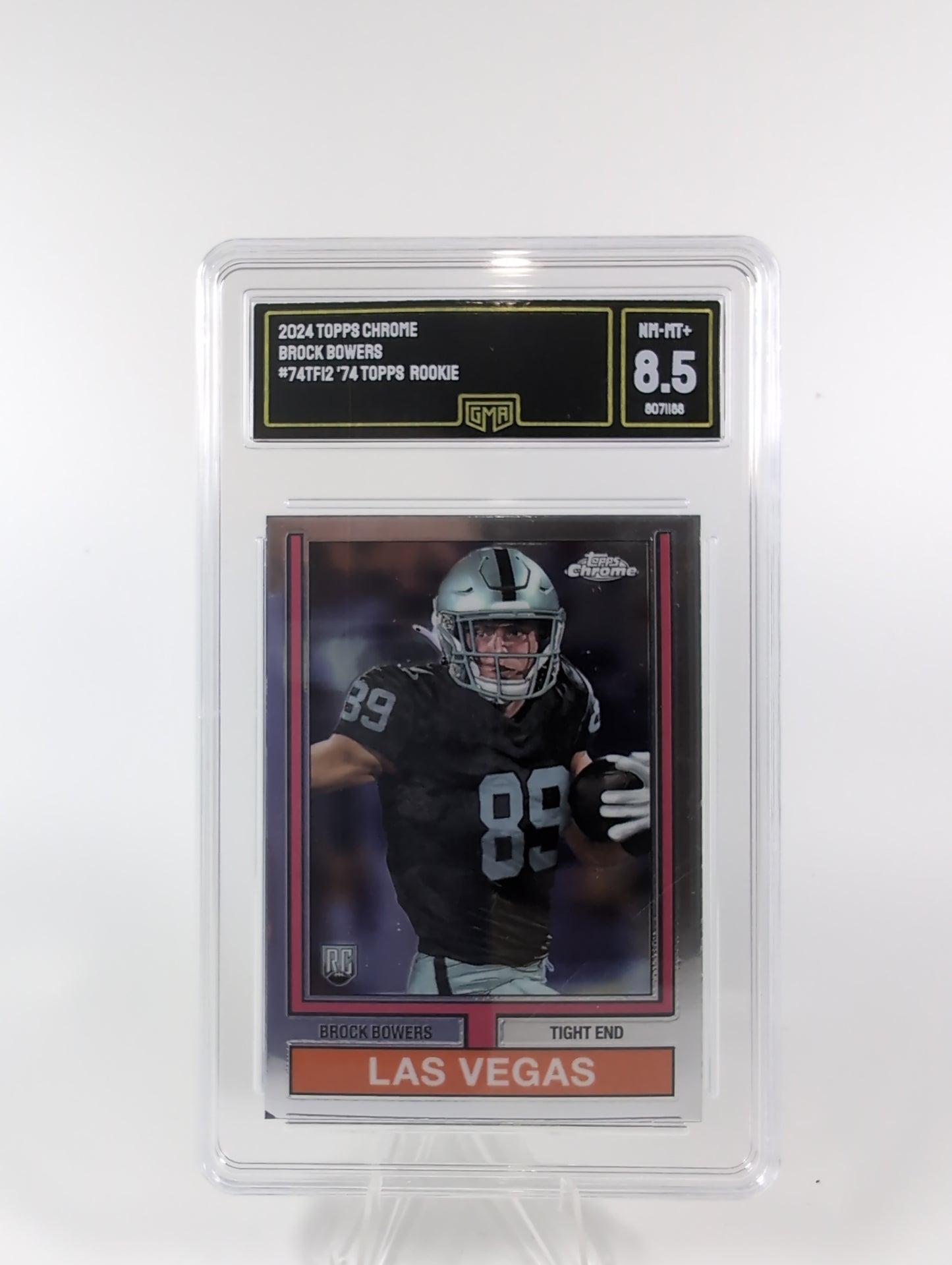 2024 Topps Chrome - 1974 Topps Football Brock Bowers #74TF-12 (RC) GMA 8.5