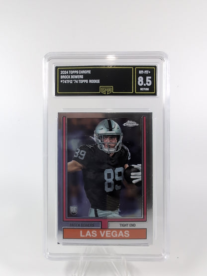 2024 Topps Chrome - 1974 Topps Football Brock Bowers #74TF-12 (RC) GMA 8.5