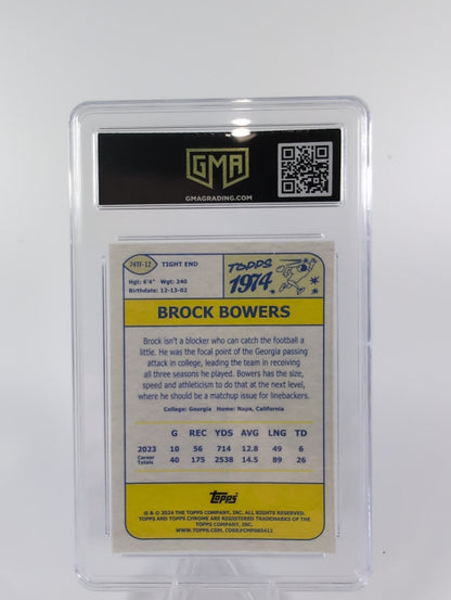 2024 Topps Chrome - 1974 Topps Football Brock Bowers #74TF-12 (RC) GMA 8.5