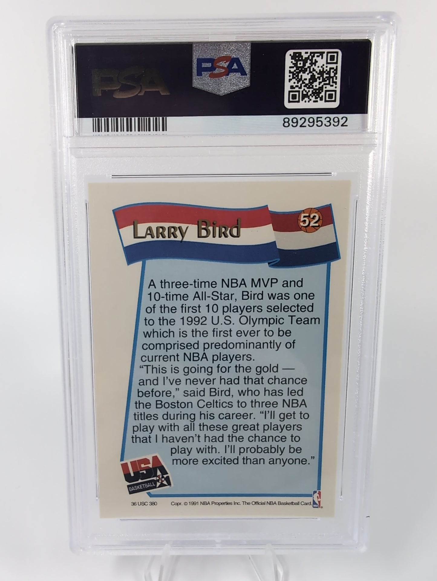 1991-92 NBA Hoops - Larry Bird #52 PSA 5