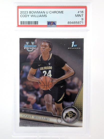 2023-24 Bowman University Chrome - Cody Williams #16 (RC) PSA 9
