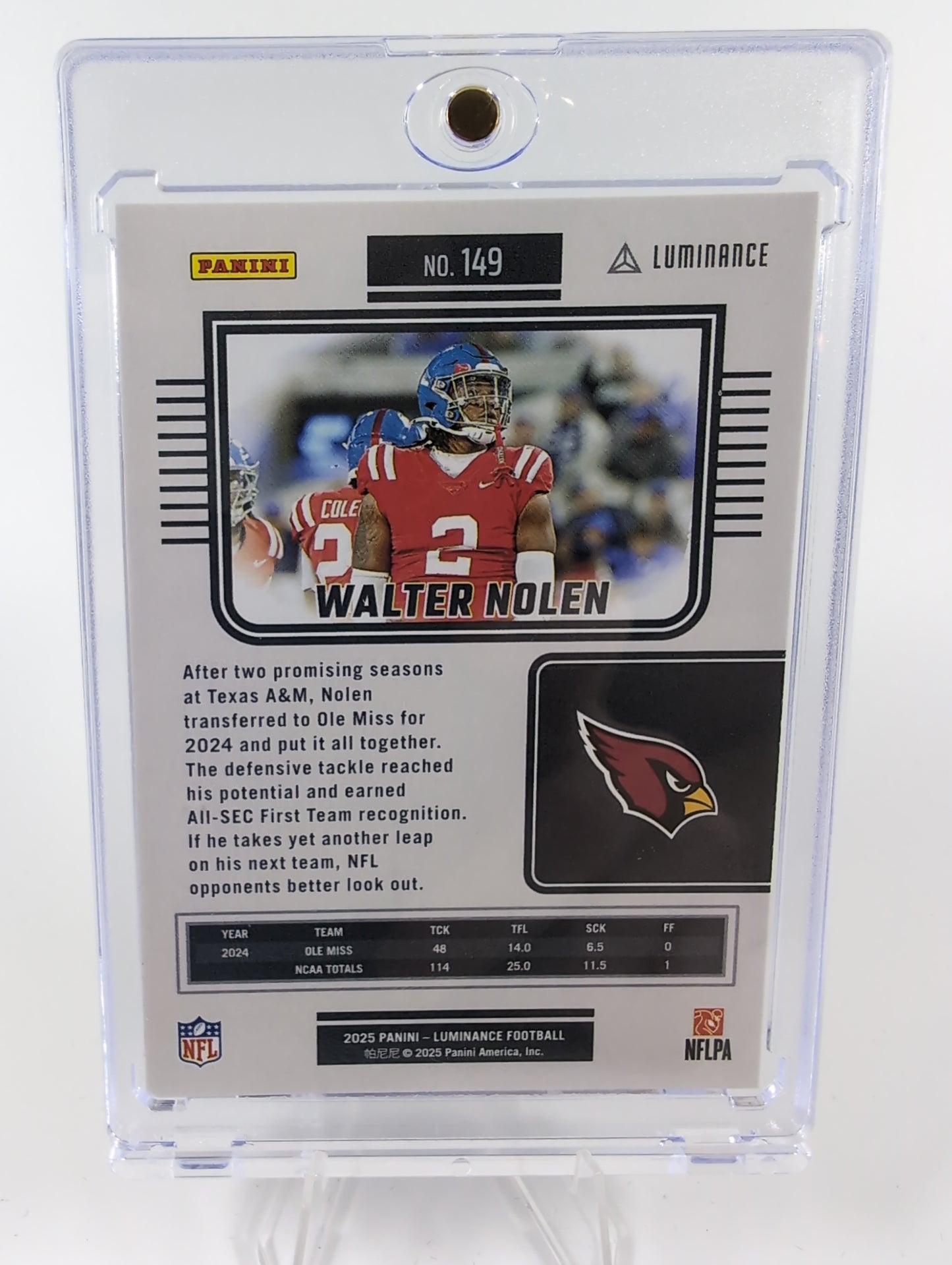 2025 Panini Luminance #149 Walter Nolen RC