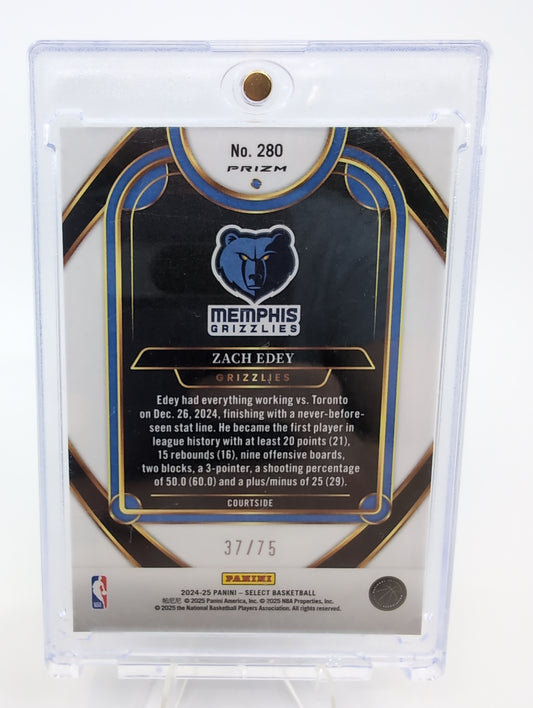 2024-25 Panini Select Courtside – White #280 Zach Edey /75 RC