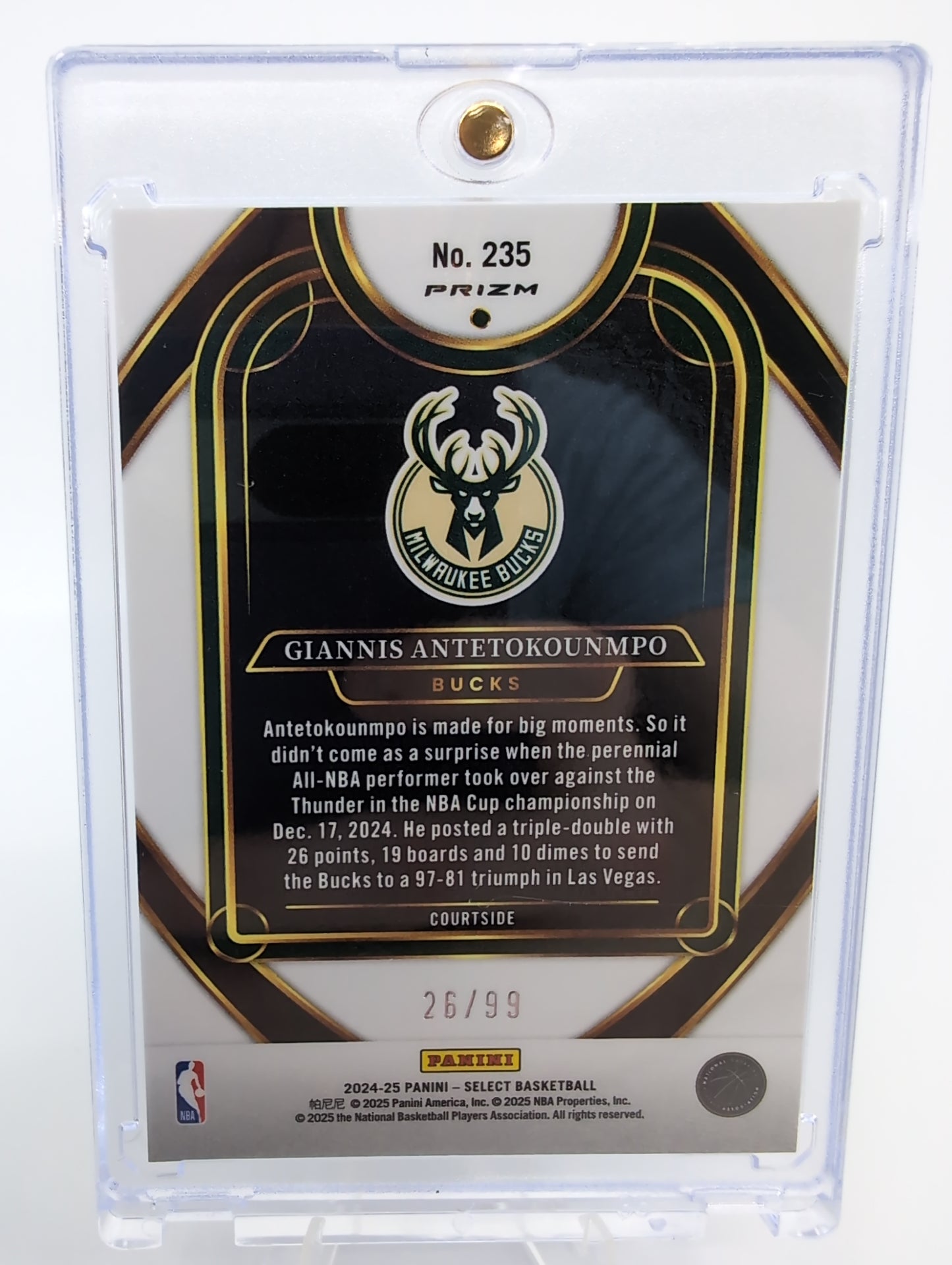 2024-25 Panini Select Courtside Giannis Antetokounmpo #235 Light Blue Disco /99