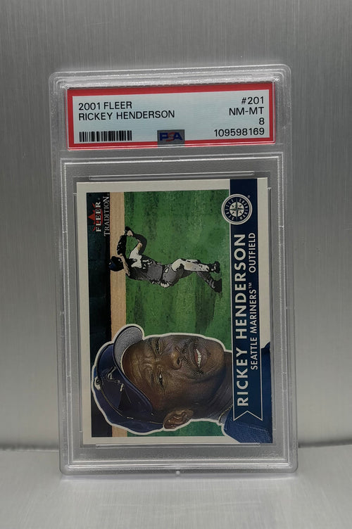 2001 Fleer Ricky Henderson PSA 8
