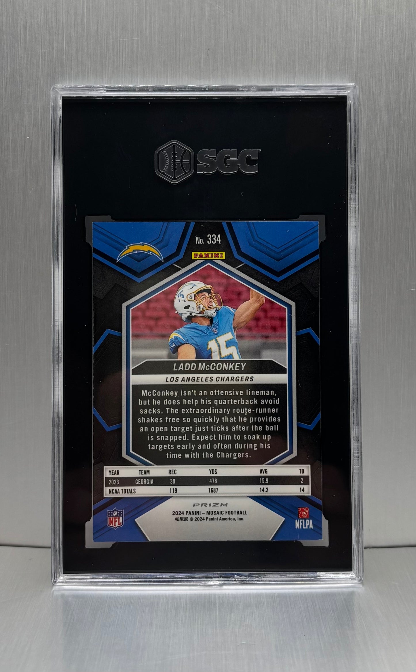 2024 - NFL Panini Mosaic Mosaic Prizm - Ladd McConkey 334 SGC 9.5