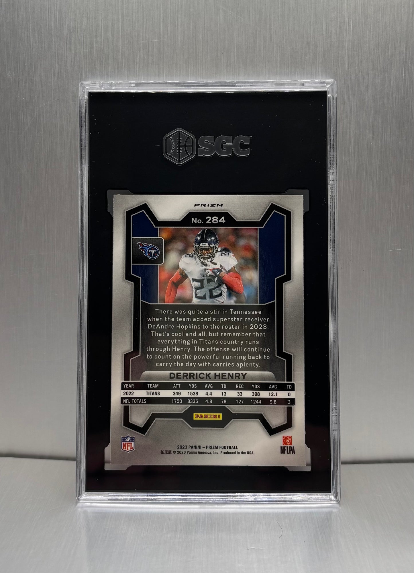 2023 Panini Prizm #284 Derrick Henry Black and White Checker Prizm SGC 9