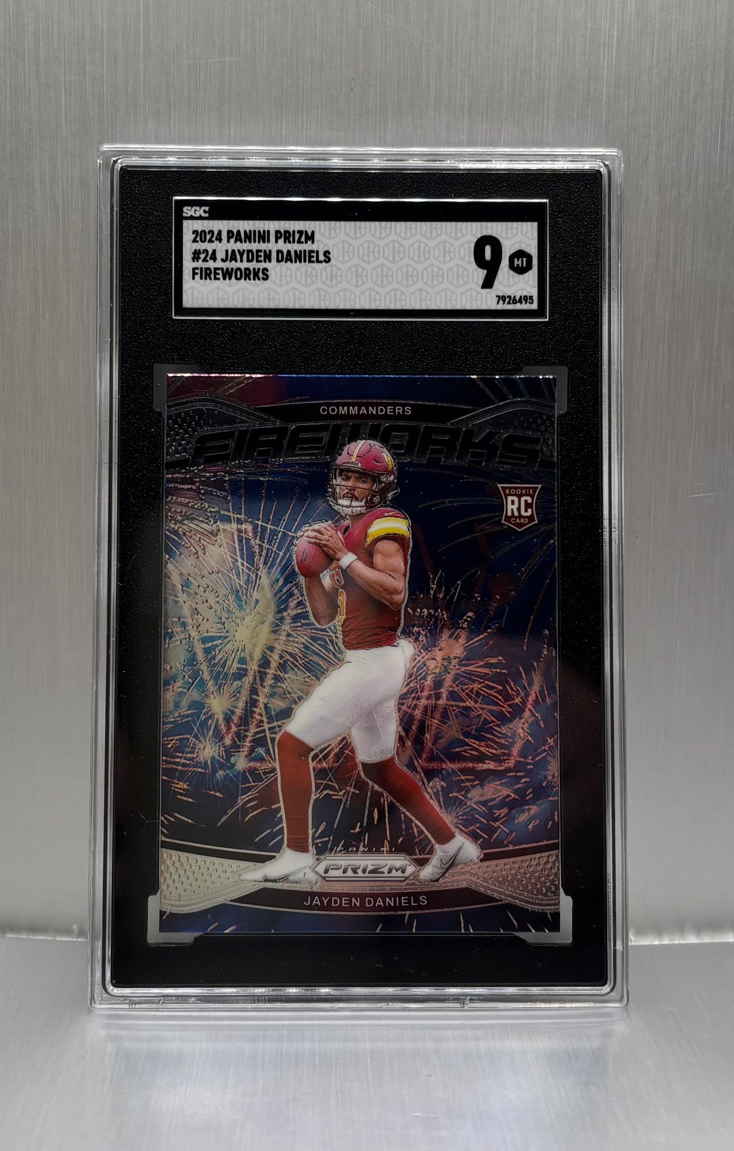 2024 Panini Prizm #24 Jayden Daniels Fireworks SGC 9
