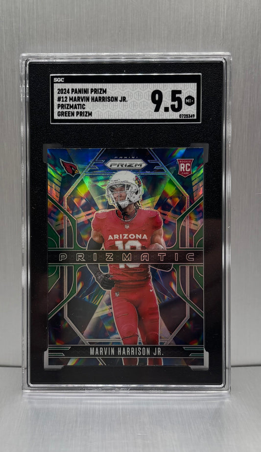 2024 Panini Prizm #12 Marvin Harrison Jr. Prizmatic Green Prizm SGC 9.5