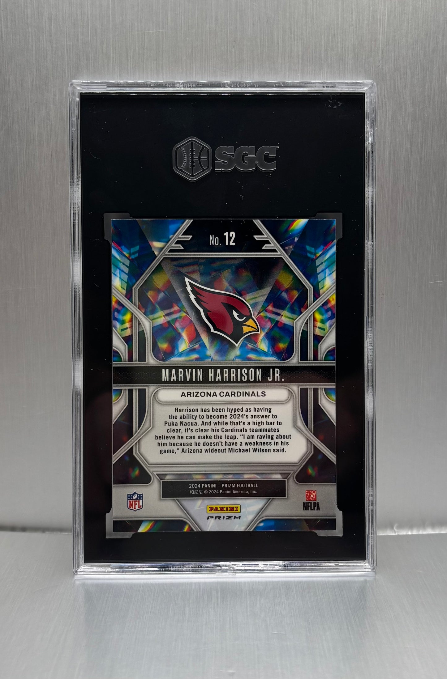 2024 Panini Prizm #12 Marvin Harrison Jr. Prizmatic Green Prizm SGC 9.5