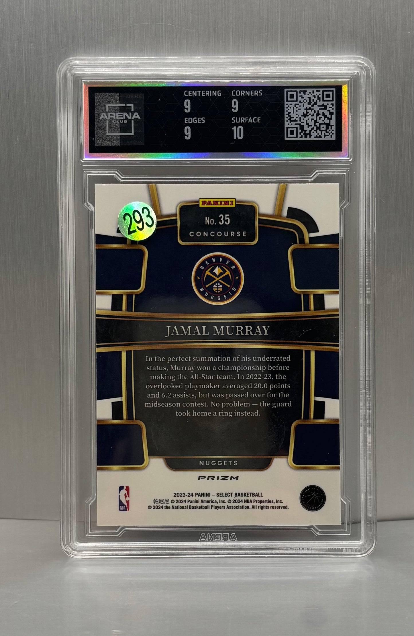 2023-24 Panini Select Tiger #35 Jamal Murray ACG 9.5