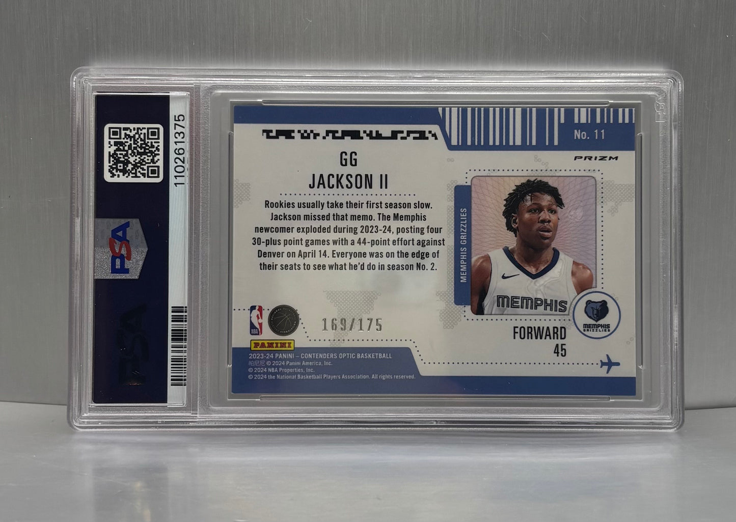 2023 Panini Contenders Optic GG Jackson II First Class Ticket - Red Cracked Ice /175 PSA9