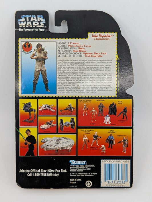 1995 - Star Wars POTF - Luke Skywalker Dagobah Fatigues Lightsaber - Kenner