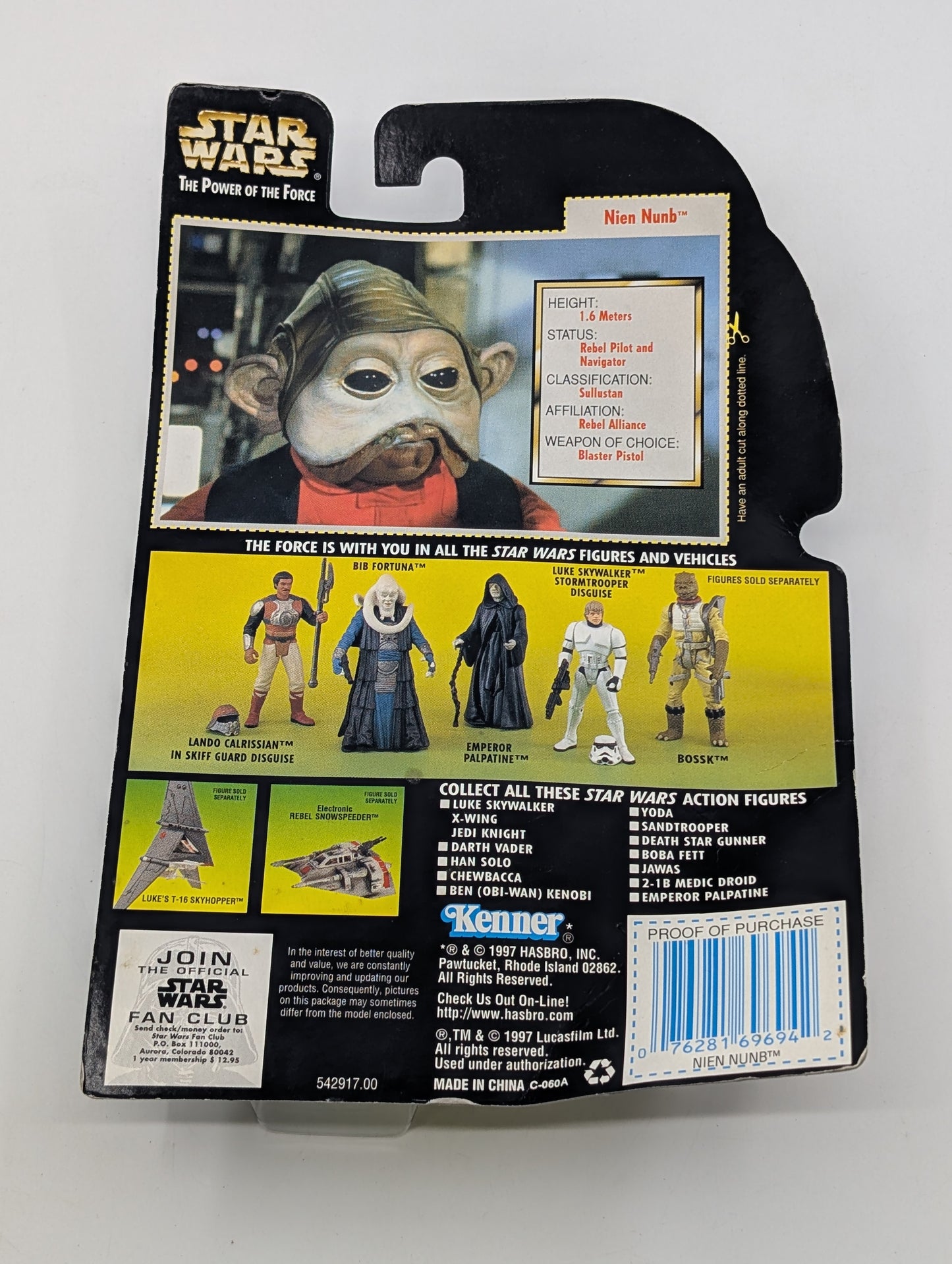 1997 - Star Wars POTF - Nien Nunb Blaster Pistol and Blaster Rifle - Kenner