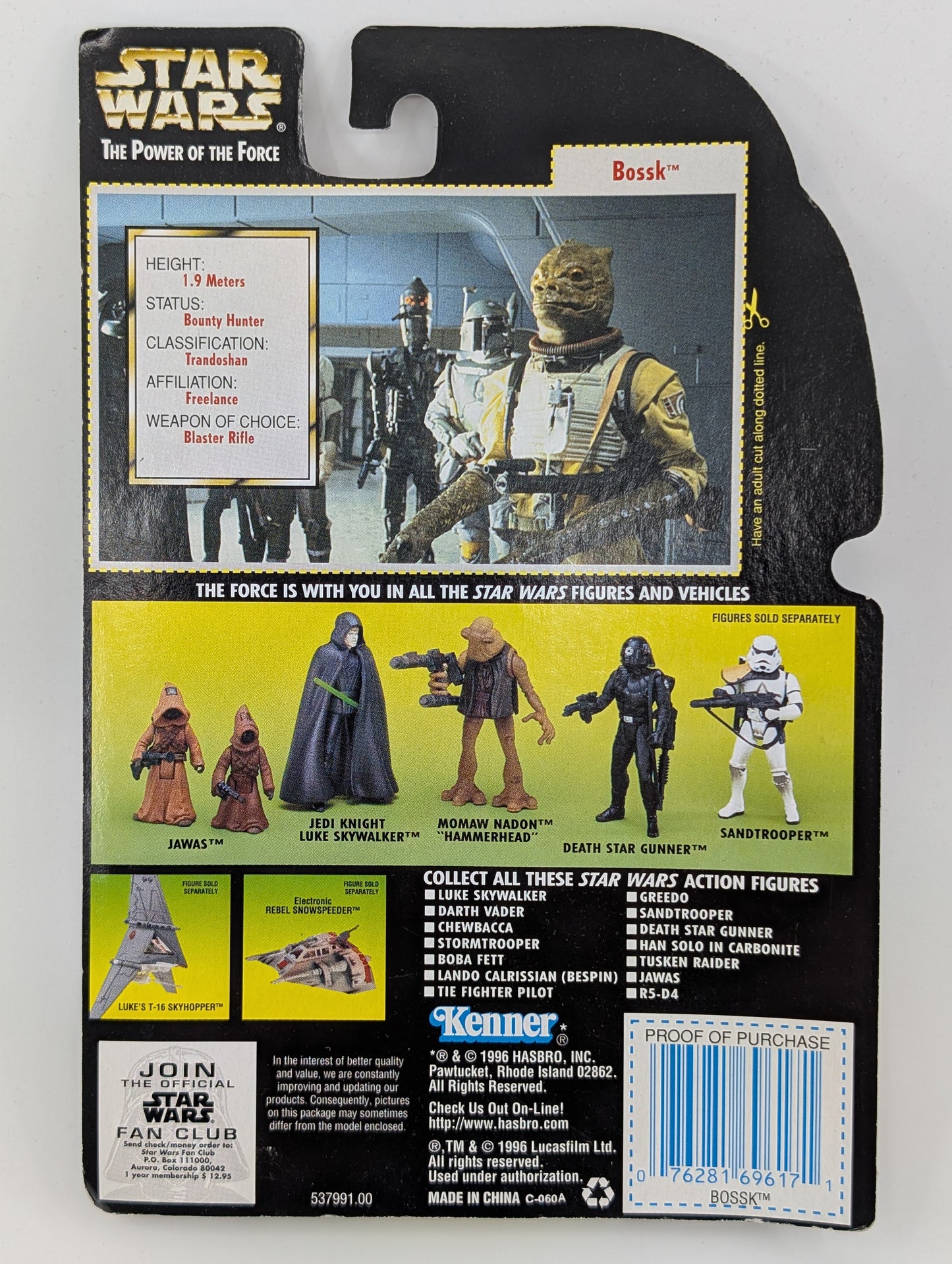 1996 - Star Wars POTF - Bossk with Blaster Rifle and Pistol - Kenner