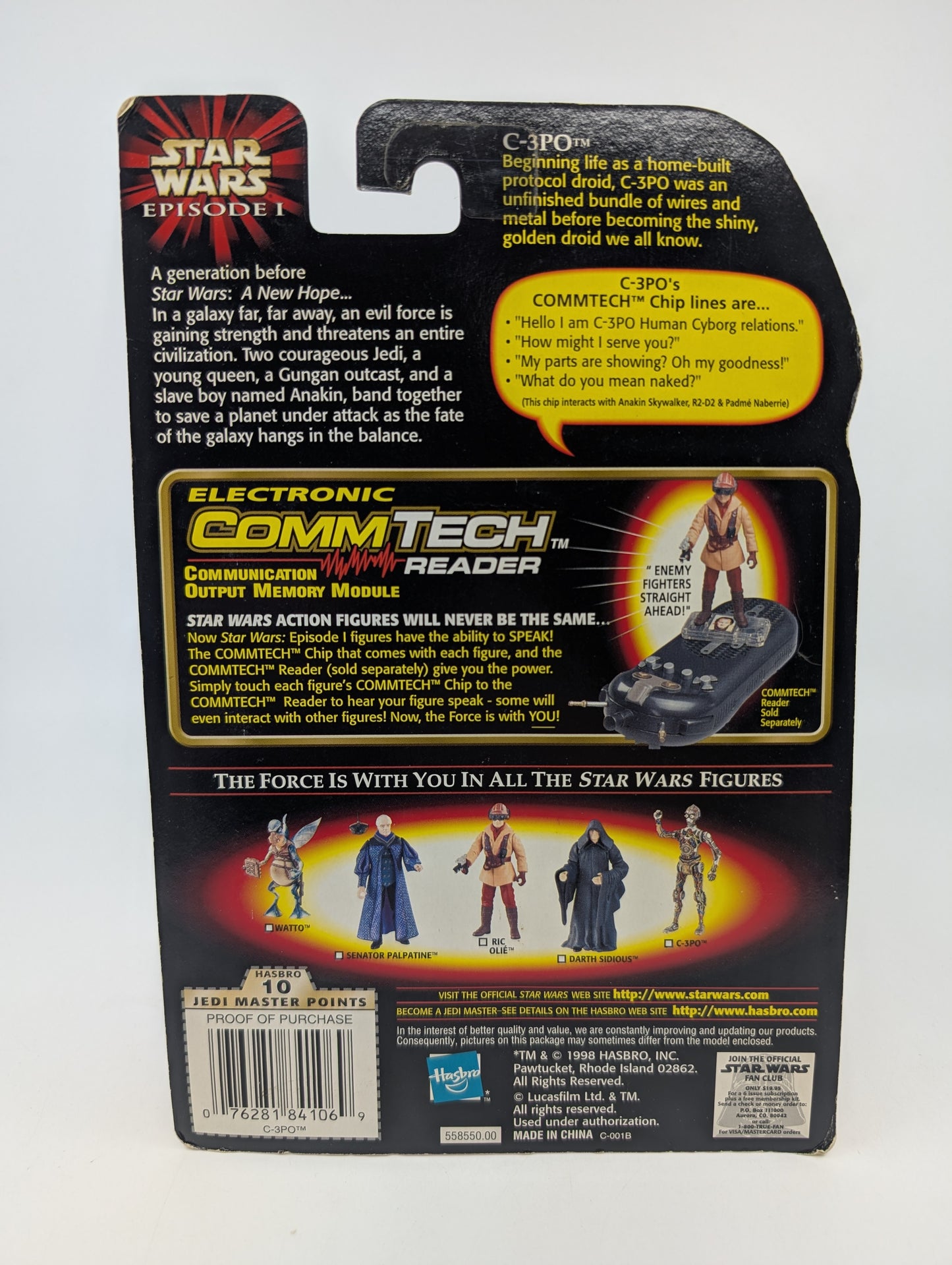 1999 - Star Wars Episode I - C-3PO Unfinished with CommTech Chip - Hasbro