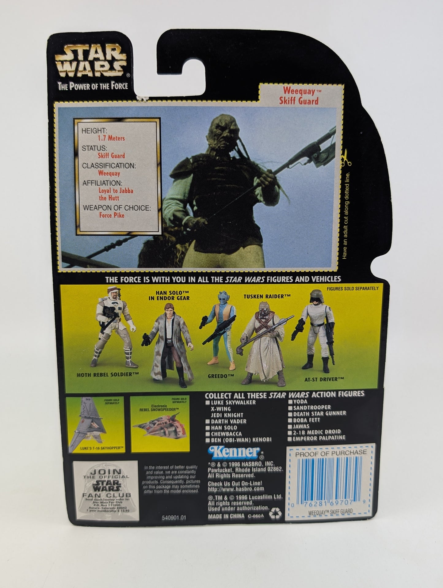 1996 - Star Wars POTF - Weequay Skiff Guard Force Pike Blaster Rifle Kenner