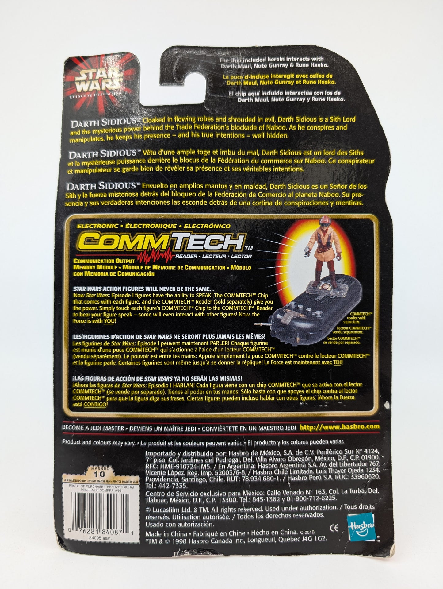 1999 - Star Wars Episode I - Darth Sidious CommTech Chip - Hasbro Figure
