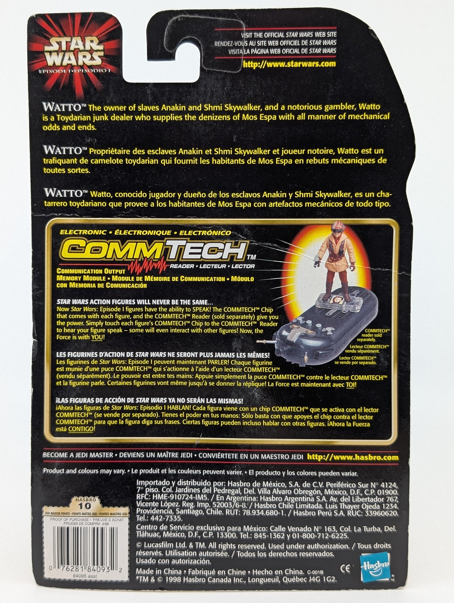1999 - Star Wars Episode I - Watto with Datapad CommTech Chip - Hasbro