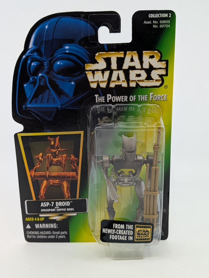 1996 - Star Wars POTF - ASP-7 Droid with Spaceport Supply Rods - Kenner
