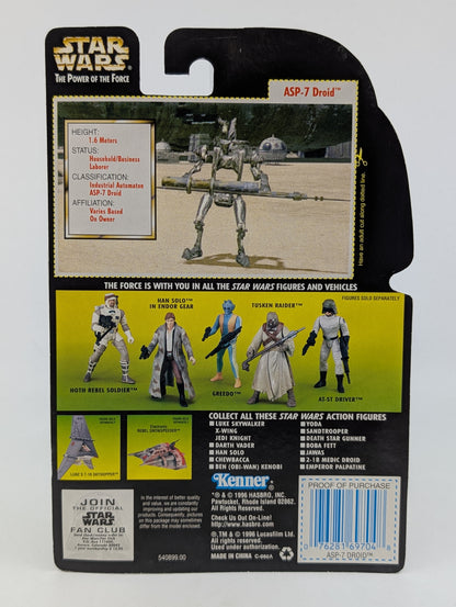 1996 - Star Wars POTF - ASP-7 Droid with Spaceport Supply Rods - Kenner